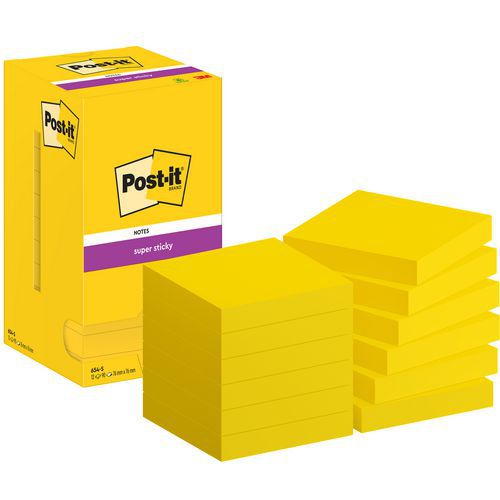 Bločky samolepicí Super Sticky Post-it®, žluté, 76×76 mm