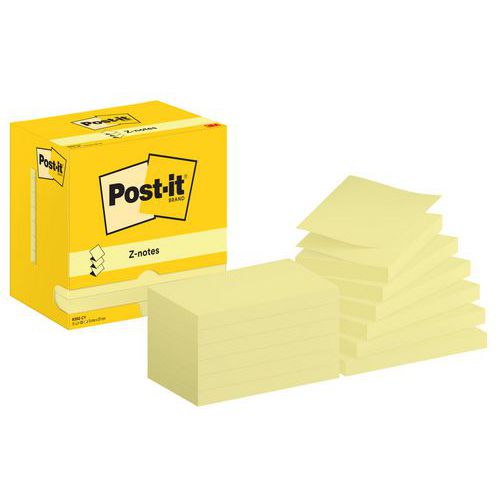 Bločky samolepicí Post-it® Z-Notes, žluté, 76×127 mm