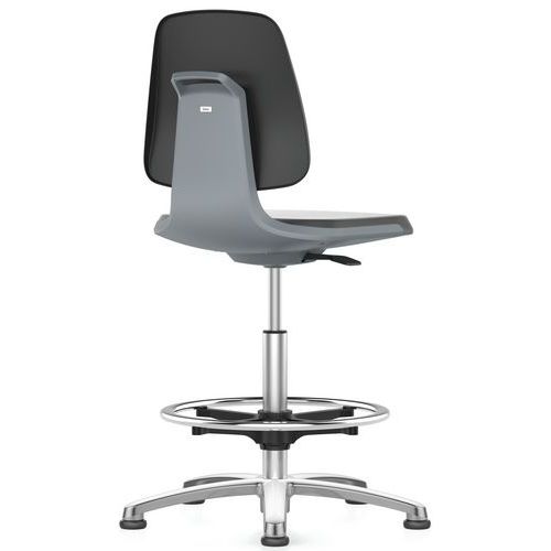 Pracovní židle Bimos Labsit 9121 s kluzáky, s podnožkou, látka, antracit