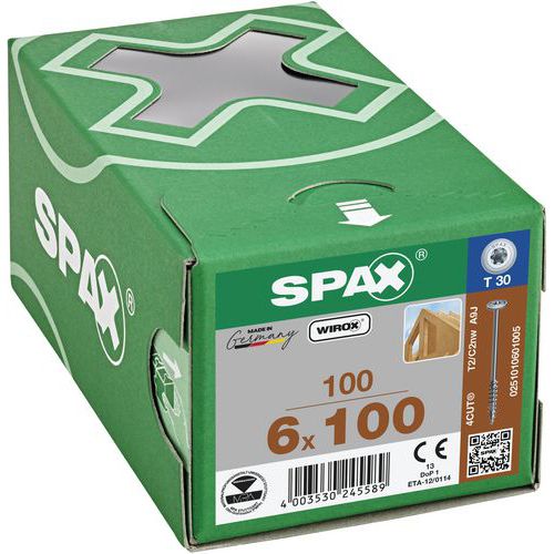 Vruty do dřeva s plochou hlavou Spax TX o 6 mm, 100 mm Vruty do dřeva s plochou hlavou Spax TX o 6 mm, 100 mm