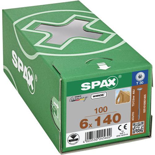 Vruty do dřeva s plochou hlavou Spax TX o 6 mm, 140 mm Vruty do dřeva s plochou hlavou Spax TX o 6 mm, 140 mm