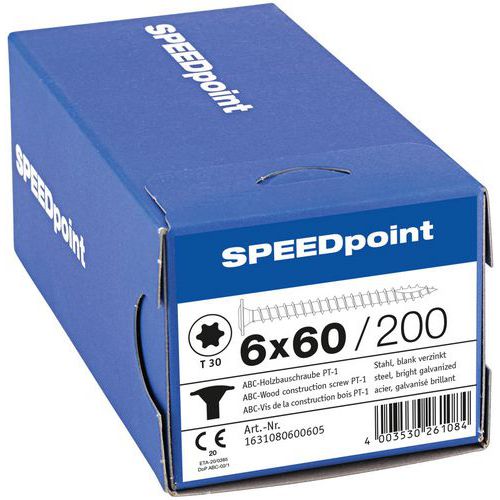Vruty do dřeva s plochou hlavou Speedpoint TX o 6 mm, 60 mm Vruty do dřeva s plochou hlavou Speedpoint TX o 6 mm, 60 mm