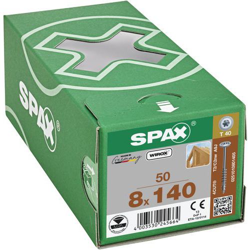 Vruty do dřeva s plochou hlavou Spax TX o 8 mm, 140 mm Vruty do dřeva s plochou hlavou Spax TX o 8 mm, 140 mm