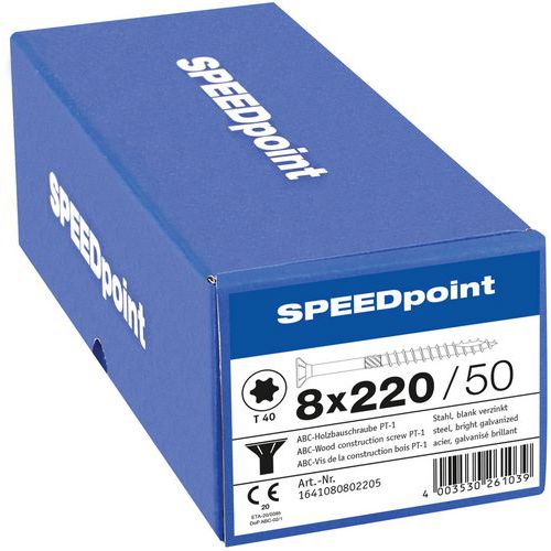 Vruty do dřeva se zapuštěnou hlavou Speedpoint TX o 8 mm, 220 mm
