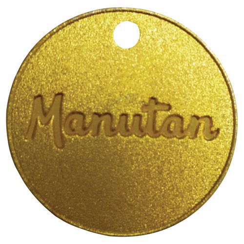 Mosazný žeton Manutan, průměr 30 mm