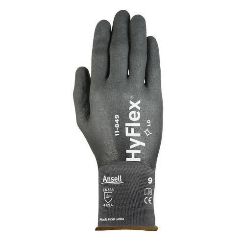 Nylonové rukavice Ansell HyFlex® 11-849 máčené v nitrilu, vel. 9