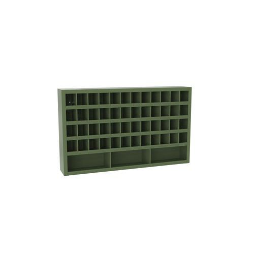 Kovová dílenská skříň s přihrádkami SFR511, 90 x 150 x 25 cm, zelená
