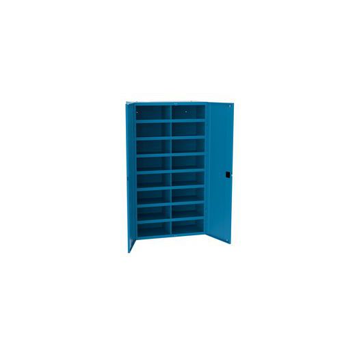 Kovová dílenská skříň s přihrádkami SFR162, 180 x 100 x 53 cm, modrá
