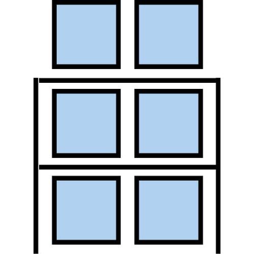 Paletový regál Cell, přístavbový, 210,6 x 180 x 110 cm, 5 200 kg, 2 patra, modrý