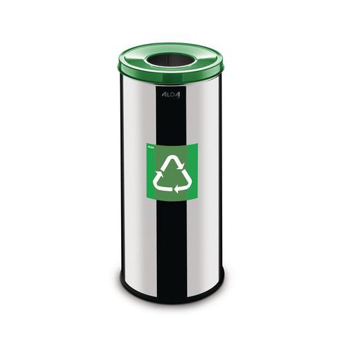Kovový odpadkový koš Prestige EKO na tříděný odpad, objem 45 l, zelený