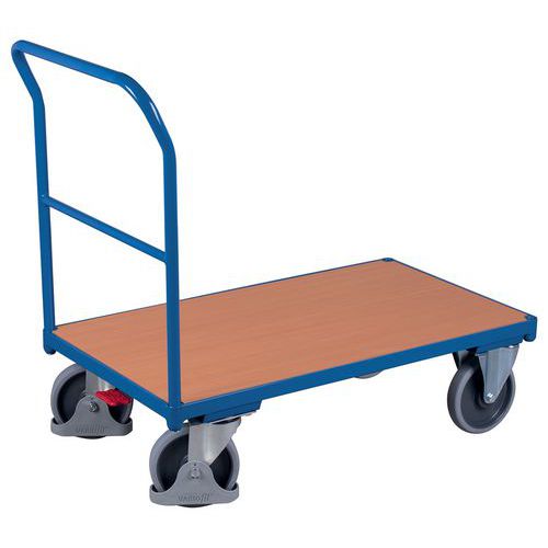Plošinový vozík s madlem, do 500 kg, 101,5 x 112,5 x 60 cm, modrý