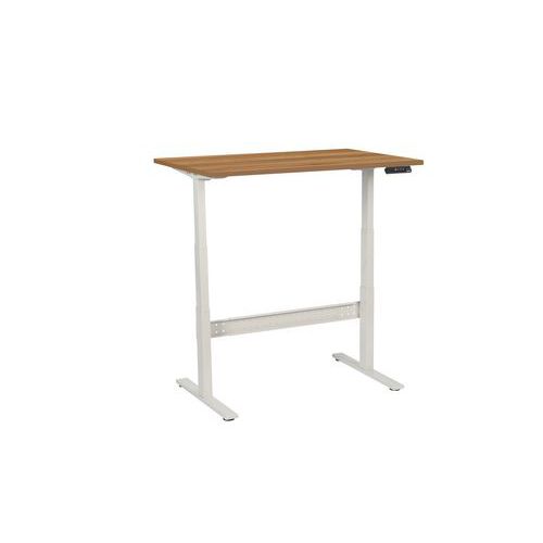Výškově nastavitelný kancelářský stůl Manutan Expert, 120 x 80 x 62,5 - 127,5 cm, rovné provedení, ABS 2 mm, ořech
