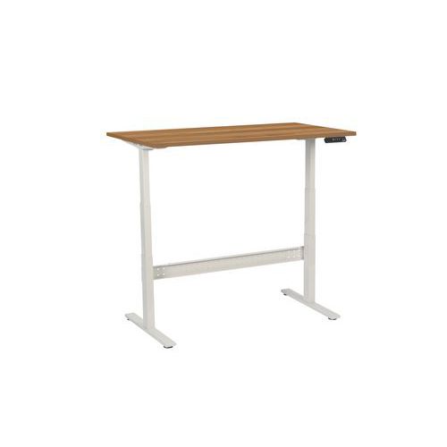 Výškově nastavitelný kancelářský stůl Manutan Expert, 140 x 80 x 62,5 - 127,5 cm, rovné provedení, ABS 2 mm, ořech