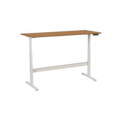Výškově nastavitelný kancelářský stůl Manutan Expert, 180 x 80 x 62,5 - 127,5 cm, rovné provedení, ABS 2 mm, ořech
