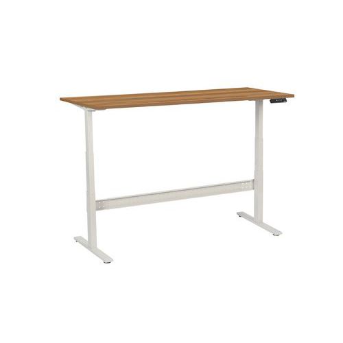 Výškově nastavitelný kancelářský stůl Manutan Expert, 180 x 80 x 62,5 - 127,5 cm, rovné provedení, ABS 2 mm, ořech