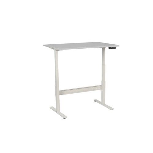 Výškově nastavitelný kancelářský stůl Manutan Expert, 120 x 80 x 62,5 - 127,5 cm, rovné provedení, ABS 2 mm, světle šedá