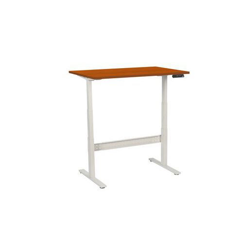 Výškově nastavitelný kancelářský stůl Manutan Expert, 120 x 80 x 62,5 - 127,5 cm, rovné provedení, ABS 2 mm, třešeň