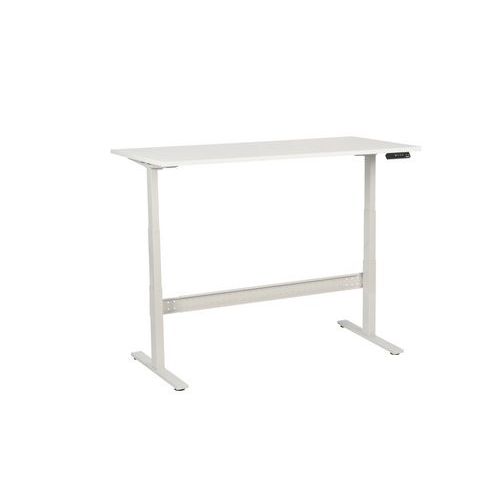 Výškově nastavitelný kancelářský stůl Manutan Expert, 160 x 80 x 62,5 - 127,5 cm, rovné provedení, ABS 2 mm, bílá