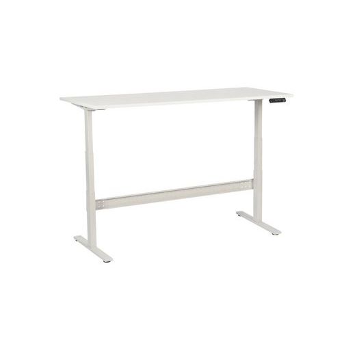 Výškově nastavitelný kancelářský stůl Manutan Expert, 180 x 80 x 62,5 - 127,5 cm, rovné provedení, ABS 2 mm, bílá
