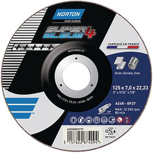 Brusný kotouč Norton Super Blue 4 metal, 125 mm Brusný kotouč Norton Super Blue 4 metal, 125 mm