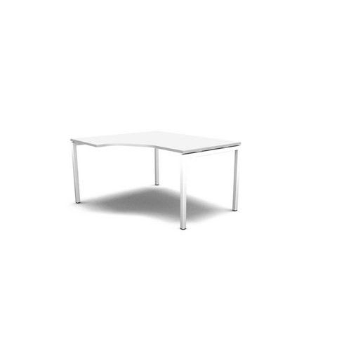 Stůl pracovní - ergo levý, deska bílá, podnož bílá