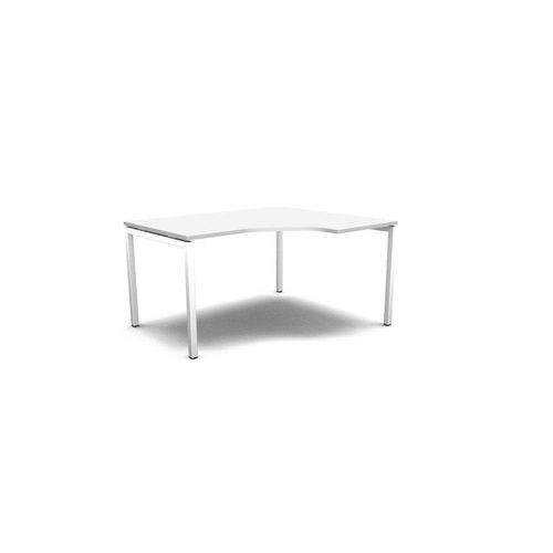 Stůl pracovní - ergo pravý, deska bílá, podnož bílá