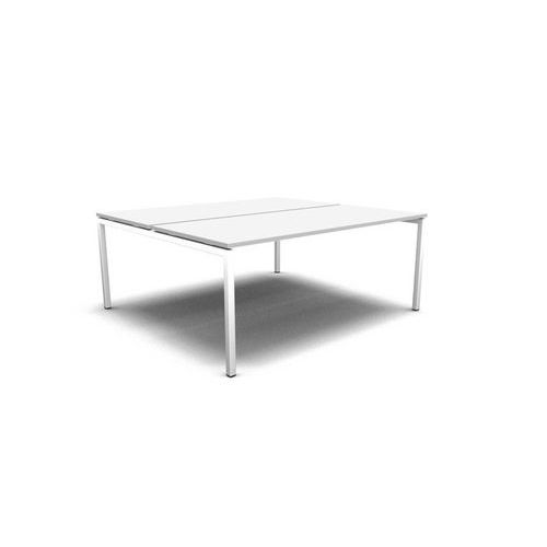 Sdružené pracovní stoly, deska bílá, podnož bílá