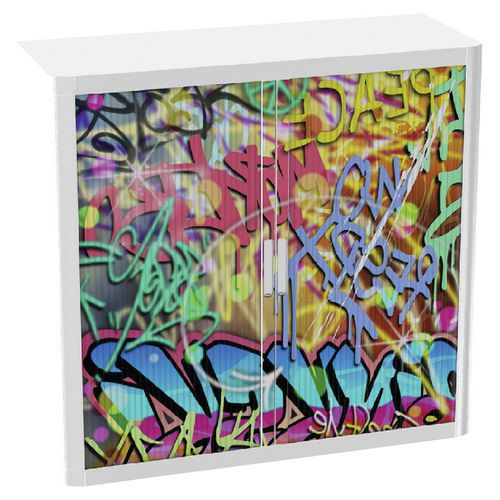 Kovová spisová skříň s roletou, 104 x 110 x 41,5 cm, freestyle