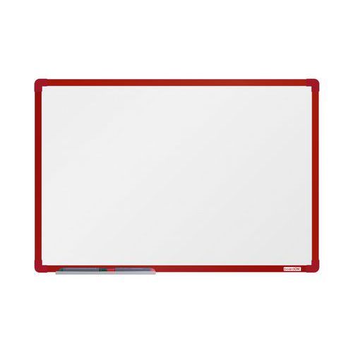 Bílá magnetická tabule boardOK, 90 x 60 cm, červená