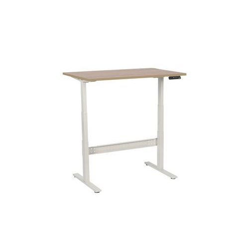 Výškově nastavitelný kancelářský stůl Manutan Expert, 120 x 80 x 62,5 - 127,5 cm, rovné provedení, ABS 2 mm, dub