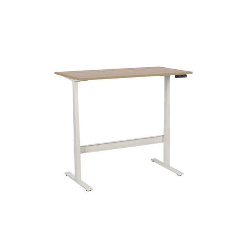 Výškově nastavitelný kancelářský stůl Manutan Expert, 140 x 80 x 62,5 - 127,5 cm, rovné provedení, ABS 2 mm, dub