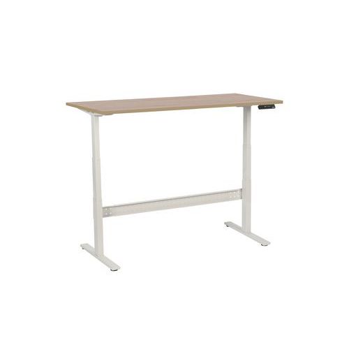 Výškově nastavitelný kancelářský stůl Manutan Expert, 160 x 80 x 62,5 - 127,5 cm, rovné provedení, ABS 2 mm, dub