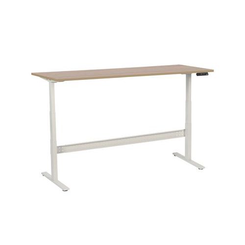 Výškově nastavitelný kancelářský stůl Manutan Expert, 200 x 80 x 62,5 - 127,5 cm, rovné provedení, ABS 2 mm, dub
