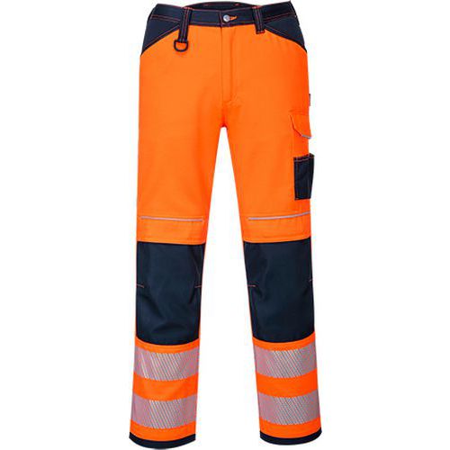 Pracovní kalhoty PW3 Hi-Vis, modrá/oranžová, zkrácené, vel. 56