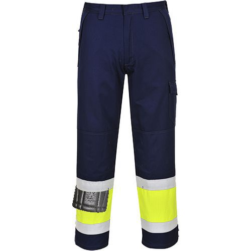 Kalhoty Hi-Vis Modaflame, modrá/žlutá, prodloužené, vel. M