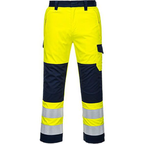 Kalhoty Hi-Vis Modaflame, modrá/žlutá, zkrácené, vel. L