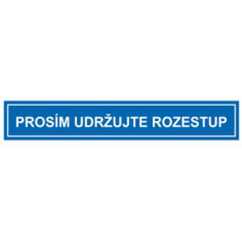 Prosím udržujte rozestup, podlahová páska, 100 x 600 x 0,3 mm, modrá