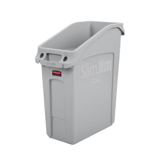 Plastový odpadkový koš Rubbermaid Slim Jim Under Counter na tříděný odpad, objem 49 l, šedý