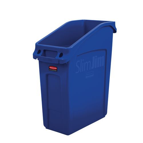 Plastový odpadkový koš Rubbermaid Slim Jim Under Counter na tříděný odpad, objem 49 l, modrý