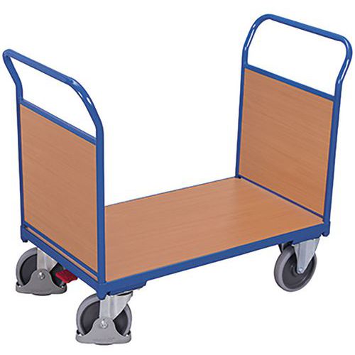 Plošinový vozík se dvěma madly s plnou výplní, do 500 kg, 101,5 x 119 x 60 cm, modrý
