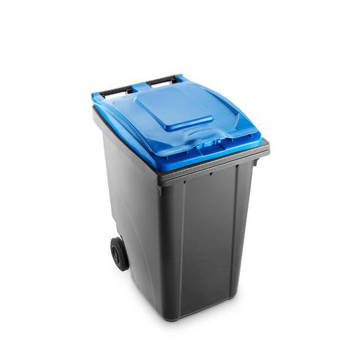 Plastová popelnice Benny na tříděný odpad, objem 360 l, šedá/modrá