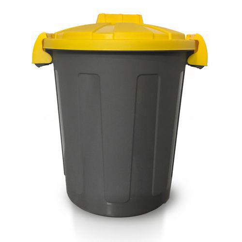 Plastový kontejner Carlson na tříděný odpad, objem 25 l, šedý/žlutý