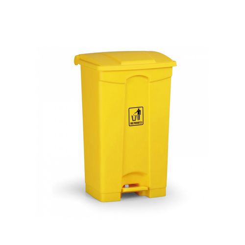 Plastový odpadkový koš Leo, objem 87 l, žlutý