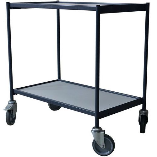 Policový vozík Manutan Expert, do 200 kg, 2 police s vyvýšenými hranami Policový vozík Manutan Expert, do 200 kg, 2 police s vyvýšenými hranami