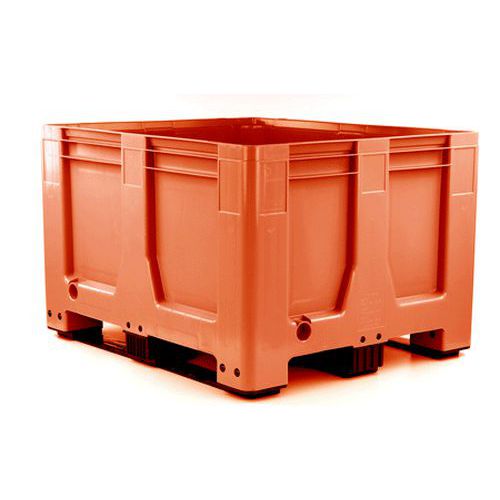 Paletový kontejner MaxiLog, 3 ližiny, 610 l, oranžový