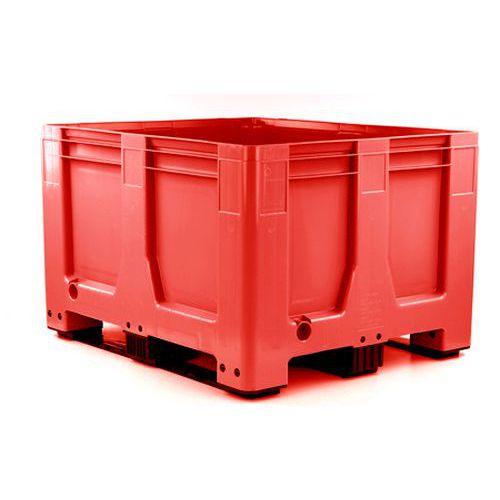 Paletový kontejner MaxiLog, 3 ližiny, 610 l, červený