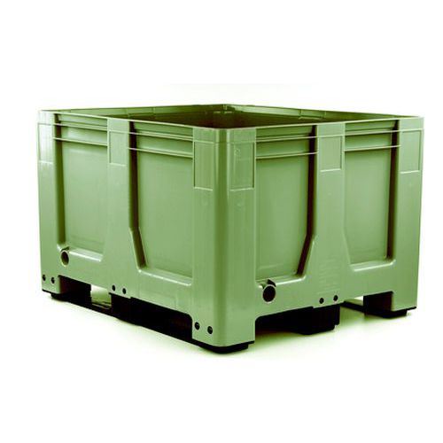 Paletový kontejner MaxiLog, 3 ližiny, 610 l, zelený