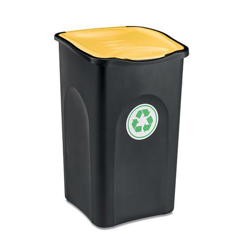 Plastový odpadkový koš HOME ECOGREEN na tříděný odpad, objem 50 l, žlutý