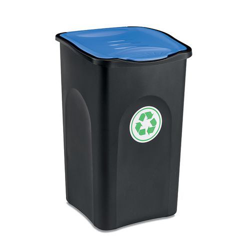 Plastový odpadkový koš HOME ECOGREEN na tříděný odpad, objem 50 l, modrý
