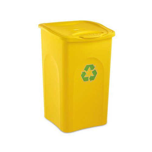 Plastový odpadkový koš BEGREEN na tříděný odpad, objem 50 l, žlutý